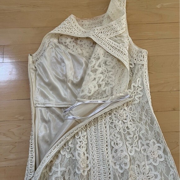 Sue Wong Nocturne Bateau Neckline Embroidered Sheath Dress Creamy Ivory 2 NWOT - Picture 8 of 13